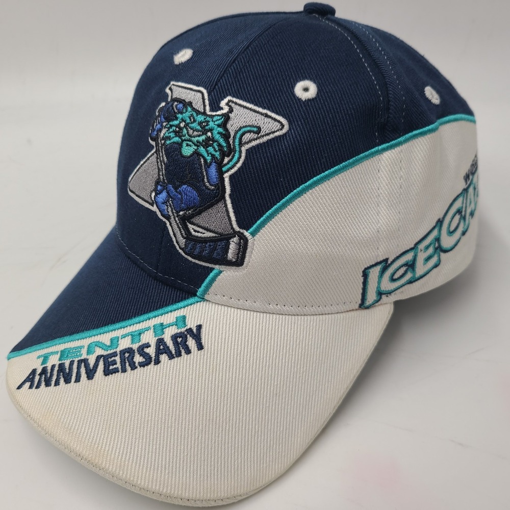 Vintage Worcester IceCats Hat Adjustable Twins Enterprise Blue White AHL Defunct